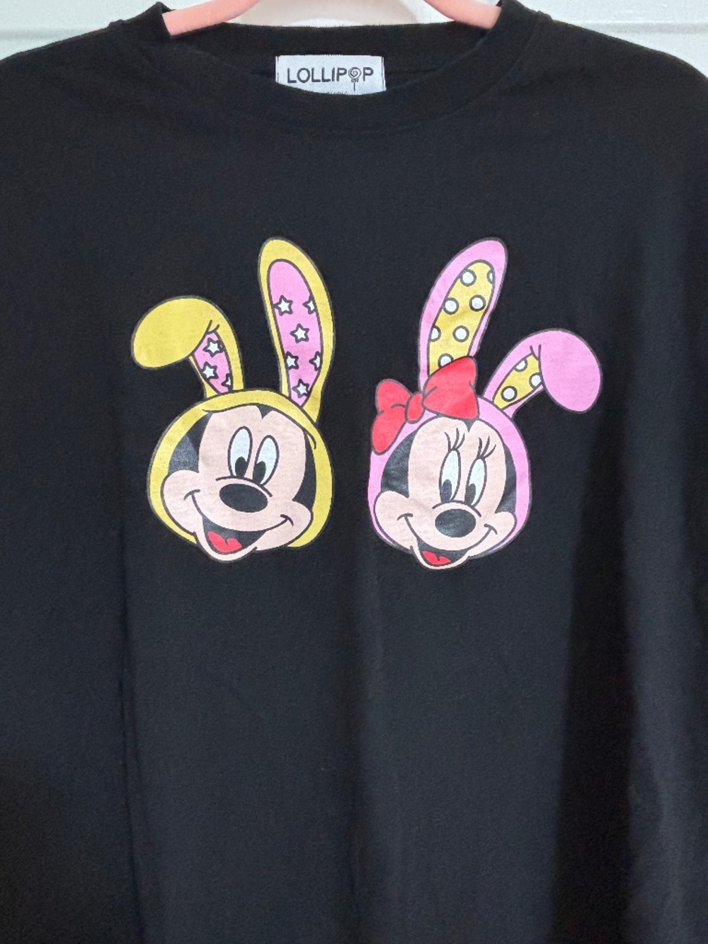 Disney Lollipop Mickey & Minnie Bunny Ears Easter T-Shirt - Women's M